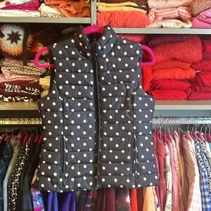 Colebrook Essentials blue with tan polka dots puffer vest size XS​